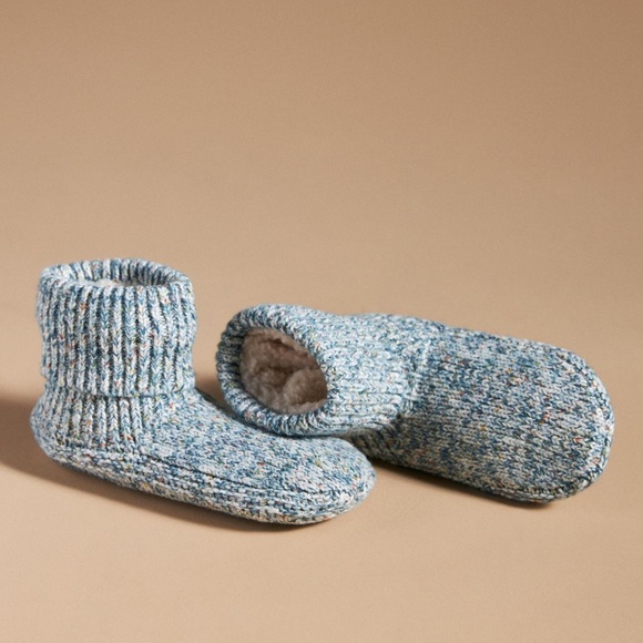 Bombas Sherpa-Lined Bootie Gripper Slippers Tech Medium Blue - Picture 1 of 2